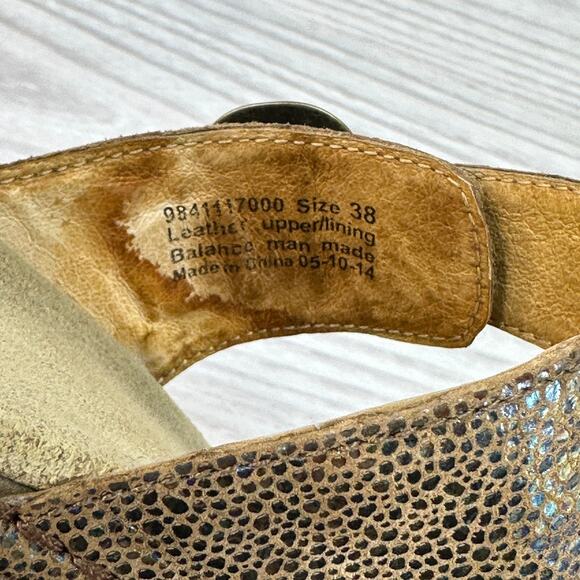 Dansko Sophie Slide Sandals WMNS 38 Wedge Brown Iridescent Grain Leather Slip on - Picture 8 of 8